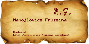 Manojlovics Fruzsina névjegykártya